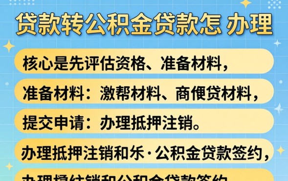 商业贷款转公积金贷款怎么办理