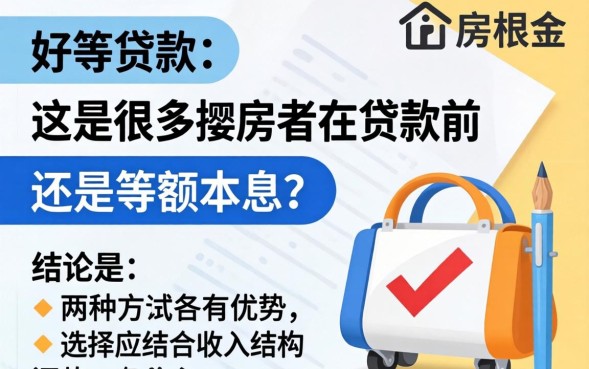 买房贷款等额本金好还是等额本息好