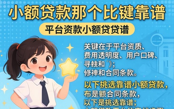 哪个平台小额贷款最靠谱
