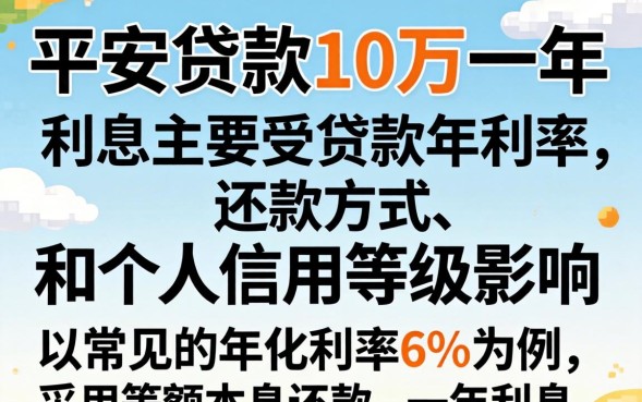 平安贷款10万一年利息多少