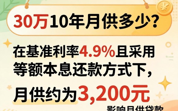 贷款30万10年月供多少