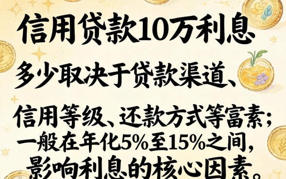 信用贷款10万利息多少,信用贷款10万一年利息多少 信用贷款10万一年利息多少