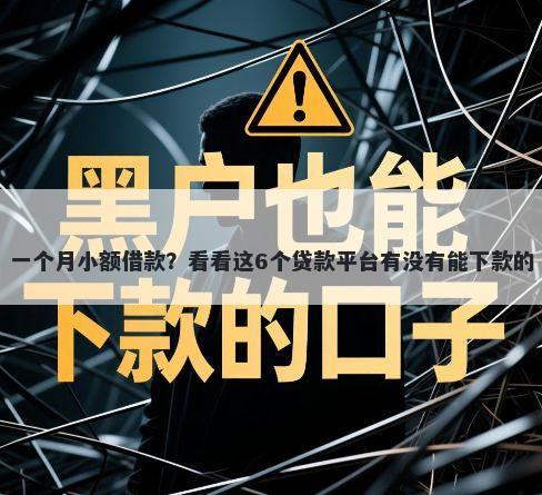 一个月小额借款？看看这6个贷款平台有没有能下款的