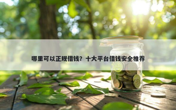 哪里可以正规借钱？十大平台借钱安全推荐