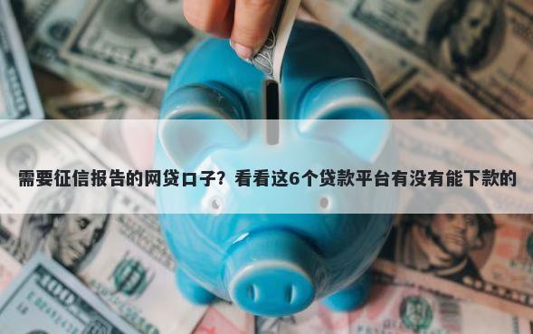 需要征信报告的网贷口子?看看这6个贷款平台有没有能下款的