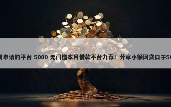 小额贷款最容易申请的平台 5000 无门槛本月借款平台力荐！分享小额网贷口子5000无门槛借款