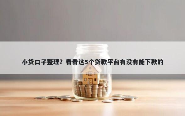 小贷口子整理？看看这5个贷款平台有没有能下款的