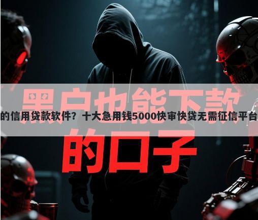 容易的信用贷款软件?十大急用钱5000快审快贷无需征信平台推荐