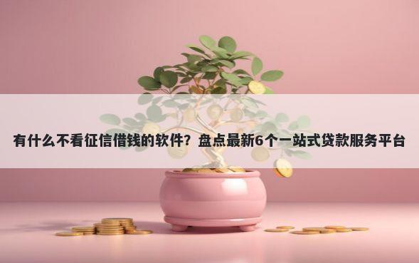 有什么不看征信借钱的软件？盘点最新6个一站式贷款服务平台