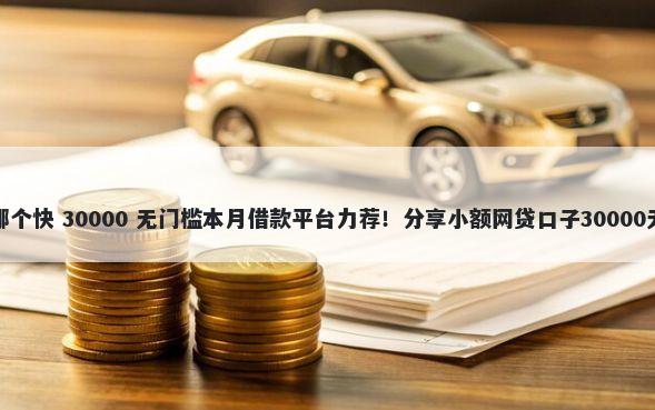 贷款软件哪个快 30000 无门槛本月借款平台力荐！分享小额网贷口子30000无门槛借款