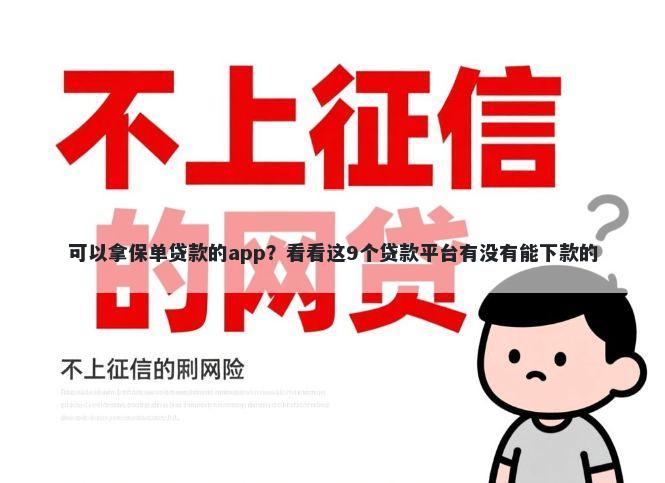 可以拿保单贷款的app?看看这9个贷款平台有没有能下款的