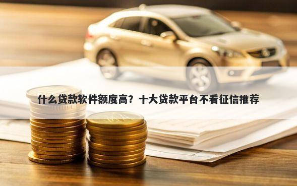 什么贷款软件额度高？十大贷款平台不看征信推荐