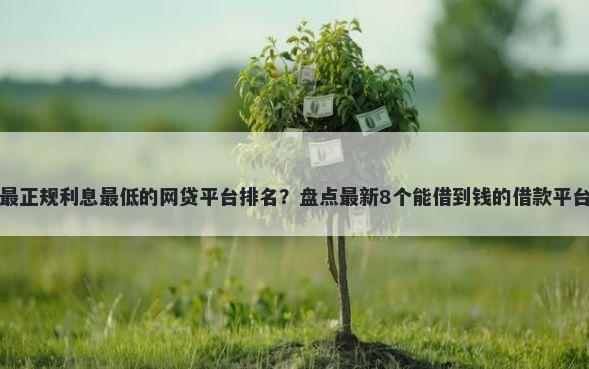最正规利息最低的网贷平台排名?盘点最新8个能借到钱的借款平台