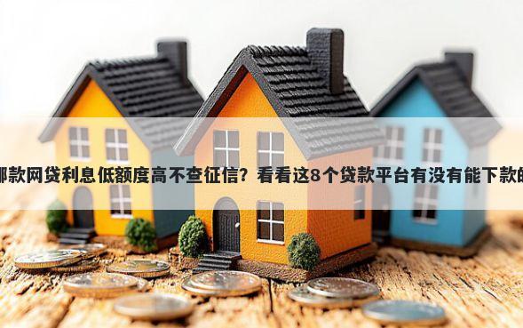哪款网贷利息低额度高不查征信？看看这8个贷款平台有没有能下款的