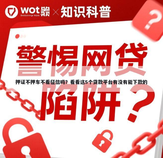 押证不押车不看征信吗？看看这5个贷款平台有没有能下款的
