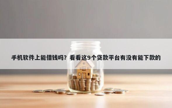 手机软件上能借钱吗？看看这9个贷款平台有没有能下款的