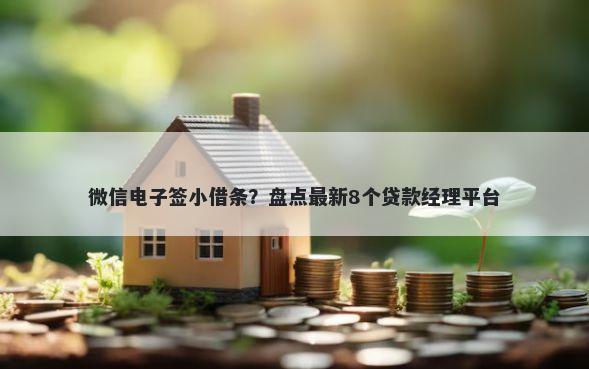 微信电子签小借条?盘点最新8个贷款经理平台