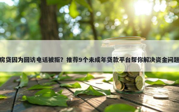 房贷因为回访电话被拒?推荐9个未成年贷款平台帮你解决资金问题