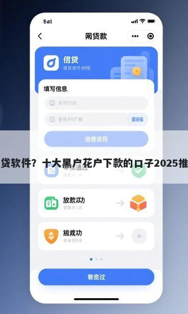 网贷软件？十大黑户花户下款的口子2025推荐