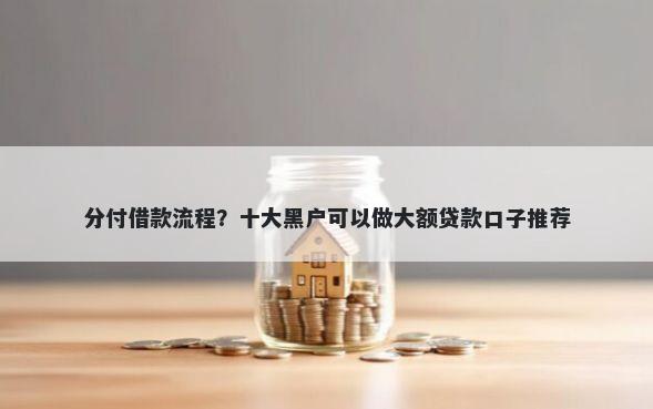 分付借款流程？十大黑户可以做大额贷款口子推荐