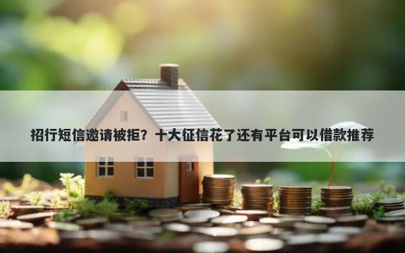 招行短信邀请被拒？十大征信花了还有平台可以借款推荐