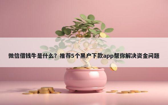 微信借钱牛是什么？推荐5个黑户下款app帮你解决资金问题