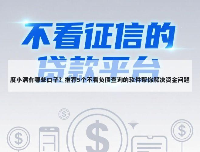 度小满有哪些口子？推荐5个不看负债查询的软件帮你解决资金问题