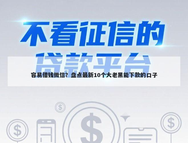 容易借钱微信？盘点最新10个大老黑能下款的口子