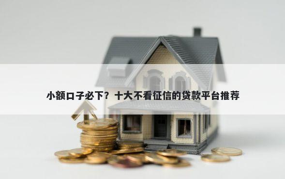 小额口子必下？十大不看征信的贷款平台推荐