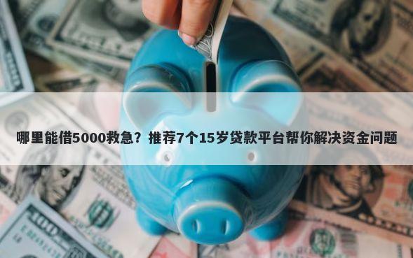 哪里能借5000救急？推荐7个15岁贷款平台帮你解决资金问题