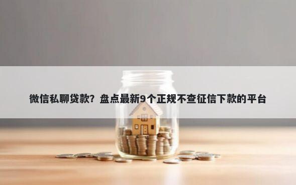 微信私聊贷款？盘点最新9个正规不查征信下款的平台