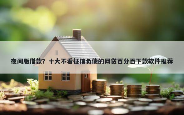 夜间版借款？十大不看征信负债的网贷百分百下款软件推荐