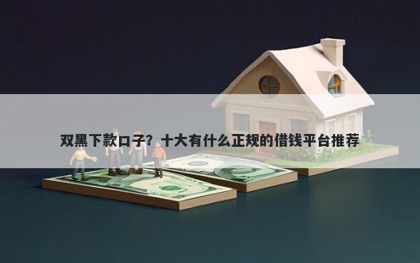 双黑下款口子？十大有什么正规的借钱平台推荐
