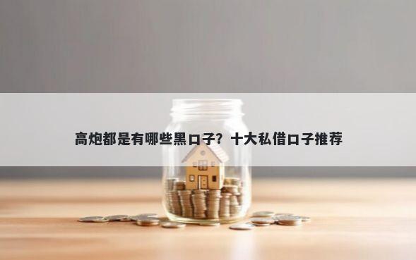 高炮都是有哪些黑口子？十大私借口子推荐