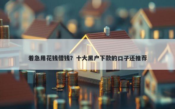 着急用花钱借钱？十大黑户下款的口子还推荐