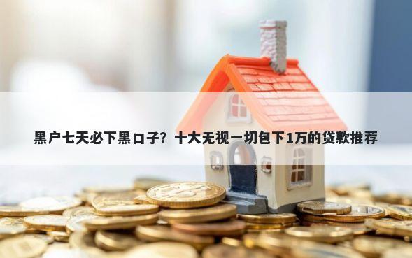 黑户七天必下黑口子？十大无视一切包下1万的贷款推荐