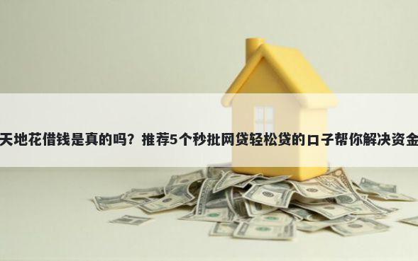 微信天地花借钱是真的吗？推荐5个秒批网贷轻松贷的口子帮你解决资金问题