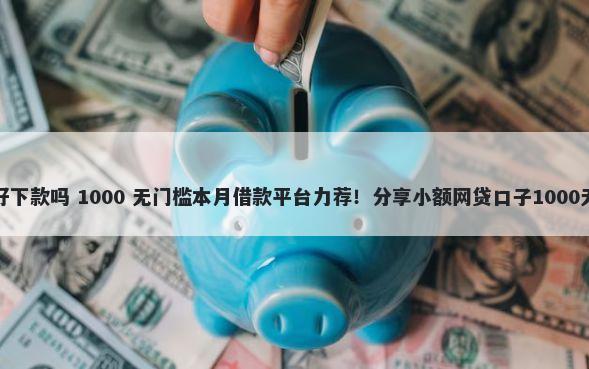 佩奇钱袋好下款吗 1000 无门槛本月借款平台力荐！分享小额网贷口子1000无门槛借款