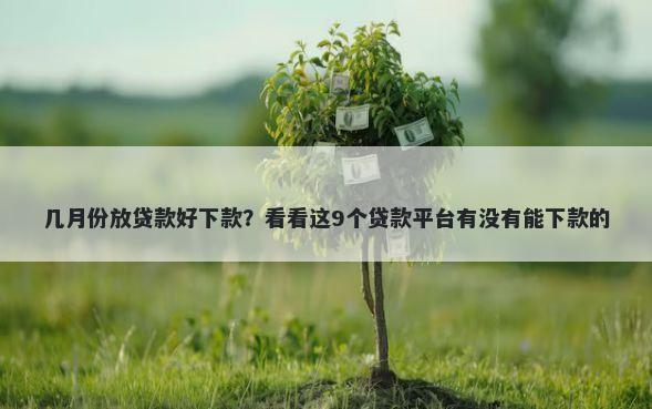几月份放贷款好下款？看看这9个贷款平台有没有能下款的