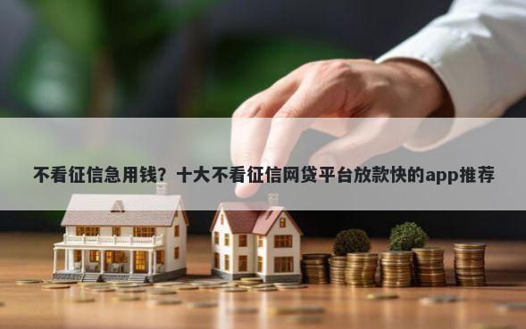 不看征信急用钱？十大不看征信网贷平台放款快的app推荐