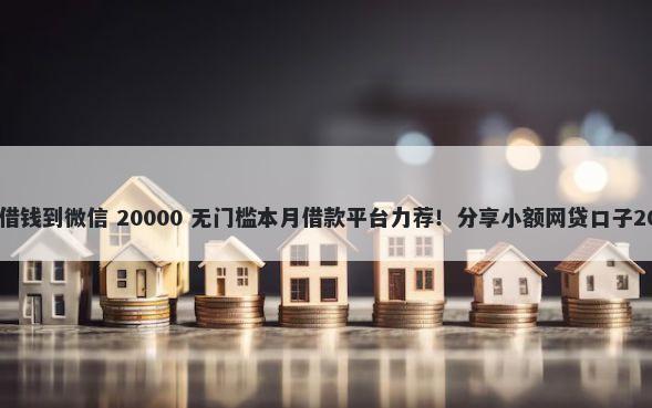 如何从抖音平台借钱到微信 20000 无门槛本月借款平台力荐！分享小额网贷口子20000无门槛借款