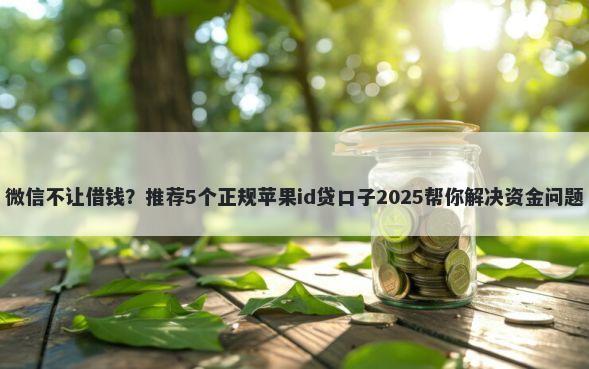 微信不让借钱？推荐5个正规苹果id贷口子2025帮你解决资金问题