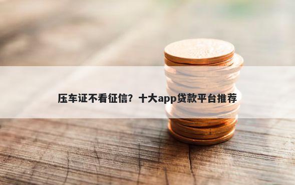 压车证不看征信？十大app贷款平台推荐