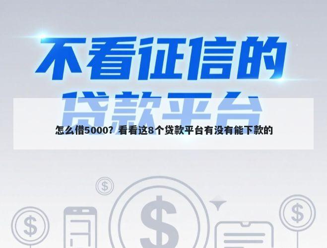 怎么借5000？看看这8个贷款平台有没有能下款的